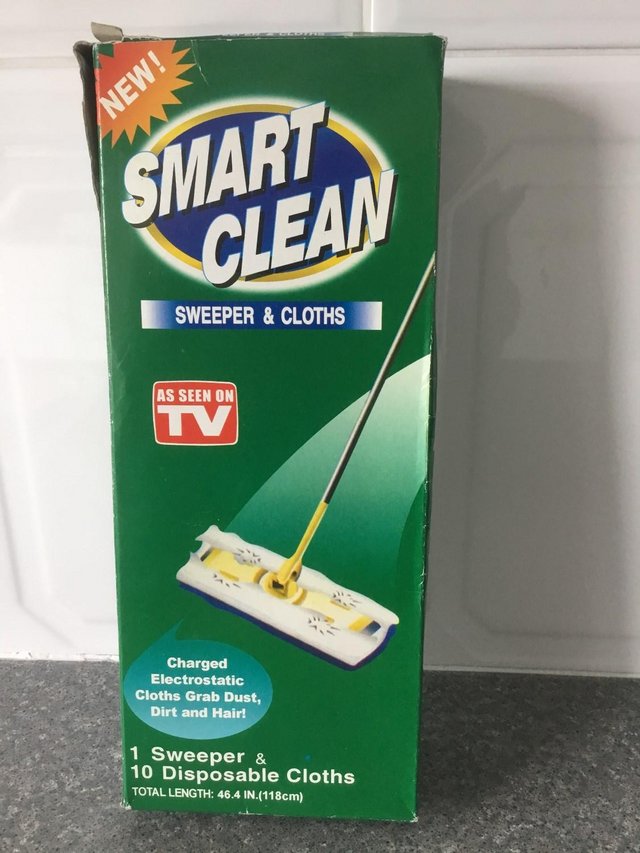 Preview of the first image of Brand New Smart Clean Sweeper & Cloths – Colour Grey.