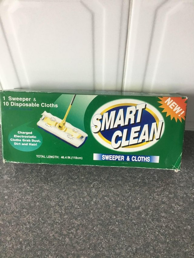 Image 2 of Brand New Smart Clean Sweeper & Cloths – Colour Grey
