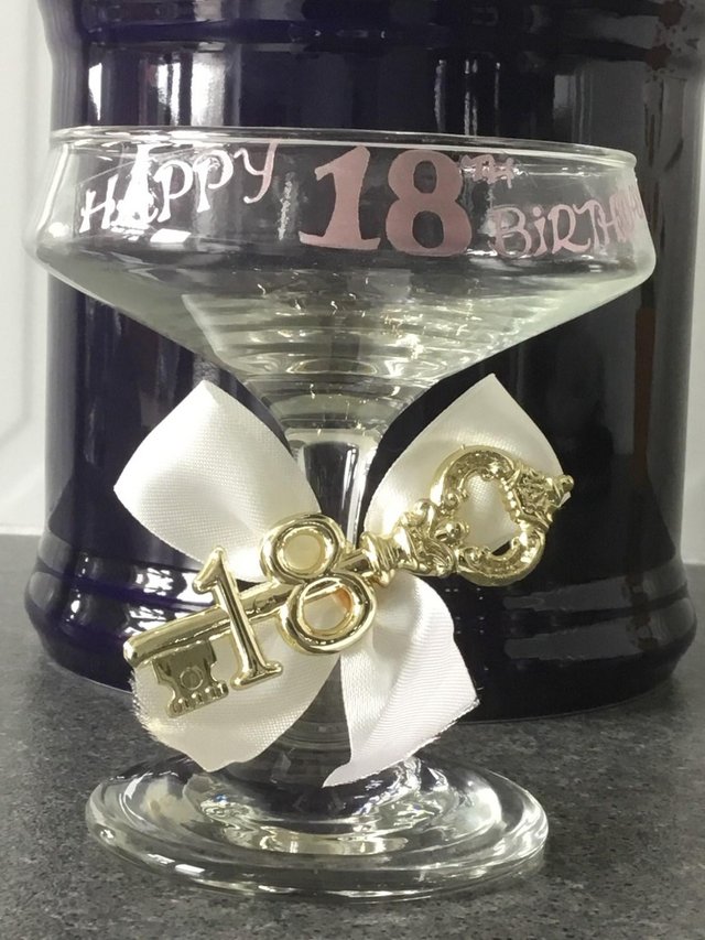 Image 3 of 18th Birthday celebration drink glass for keep sake
