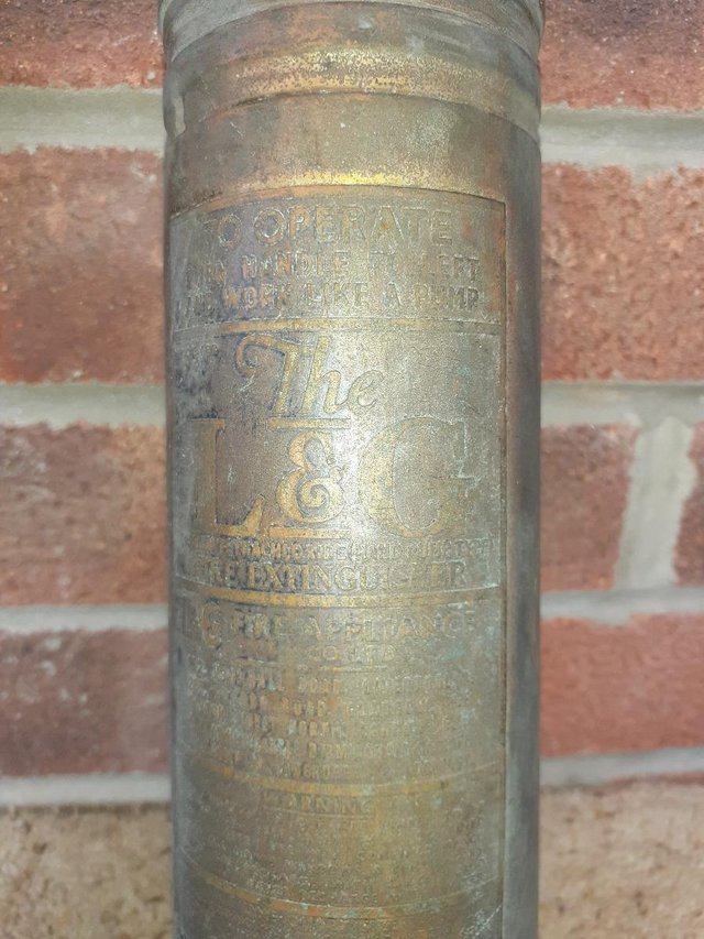 Image 4 of Antique L&G fire extinguisher with bracket