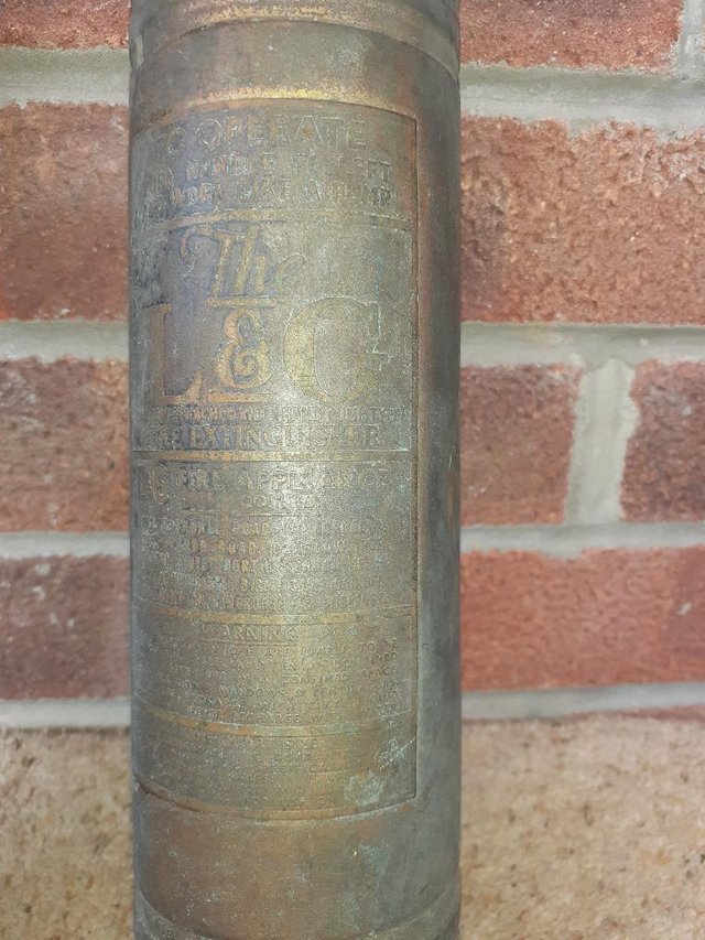 Image 5 of Antique L&G fire extinguisher with bracket