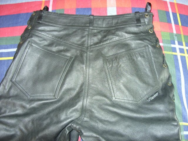Image 2 of Ladies RS Perfomance Leather Motorcycle Lace Up Jeans SZ12.