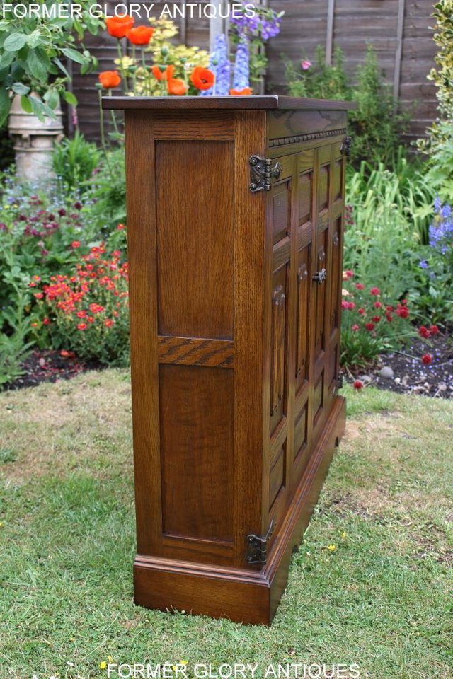 Image 9 of AN OLD CHARM LIGHT OAK CD STORAGE CABINET LAMP PHONE TABLE