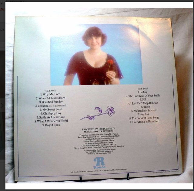 Image 2 of Lena Martell - 1980 - Beautiful Sunday - Ronco Records