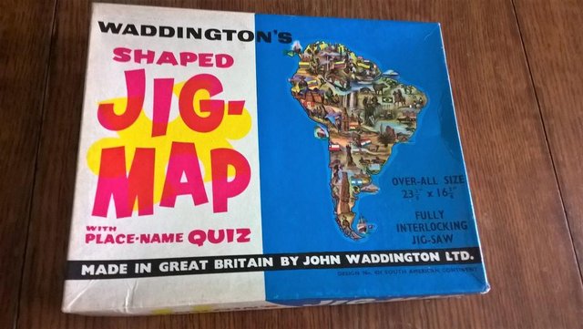 Preview of the first image of WADDINGTON'S SHAPED JIG-MAG, SOUTH AMERICAN CONTINENT JIGSAW.