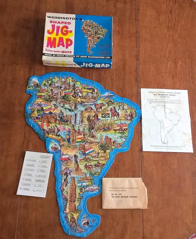 Image 3 of WADDINGTON'S SHAPED JIG-MAG, SOUTH AMERICAN CONTINENT JIGSAW