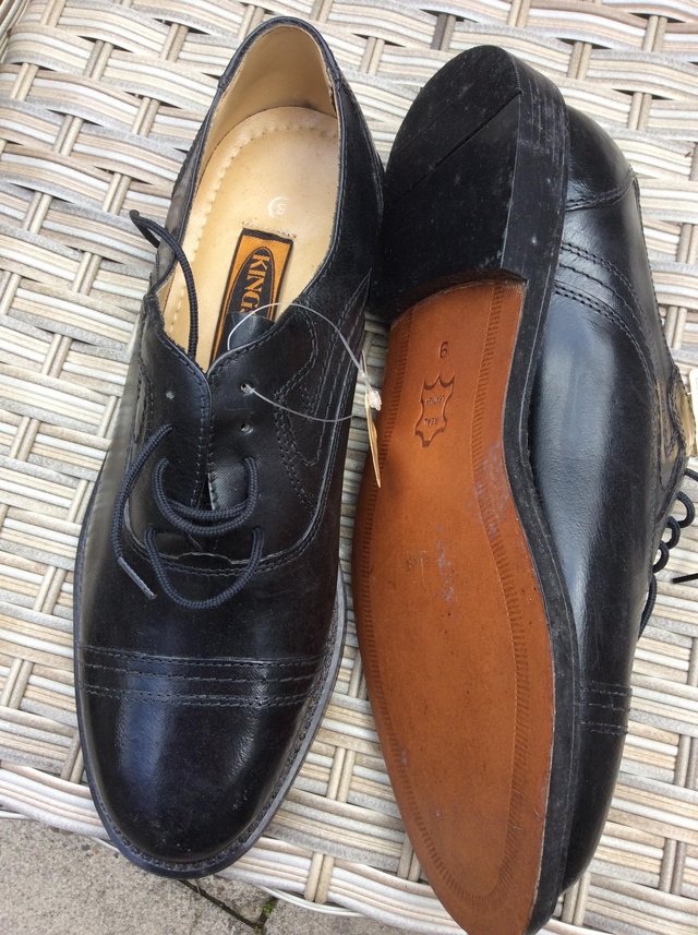 Image 2 of Brand new men’s black real leather shoes.