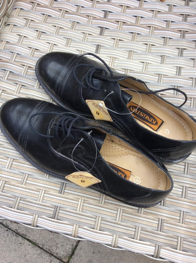Image 3 of Brand new men’s black real leather shoes.