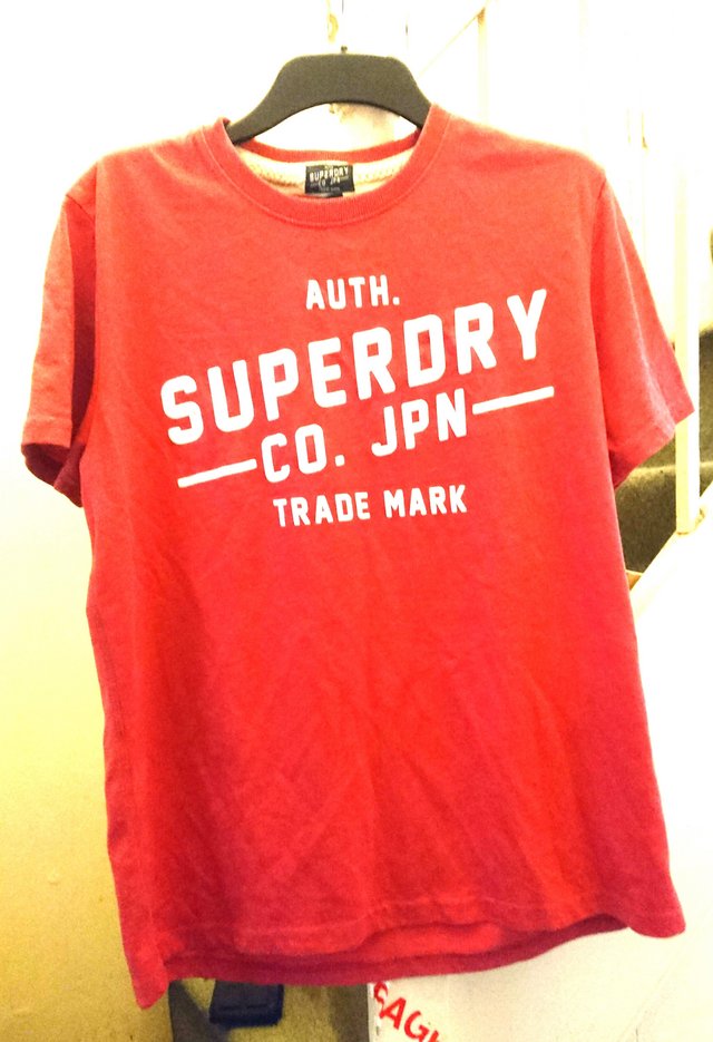 Preview of the first image of Superdry Mens T Shirt Orange / Red.