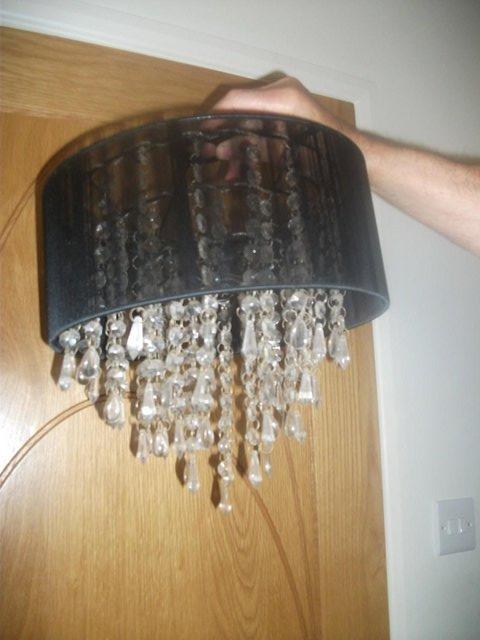 Preview of the first image of BLACK CRYSTAL LAMPSHADE.