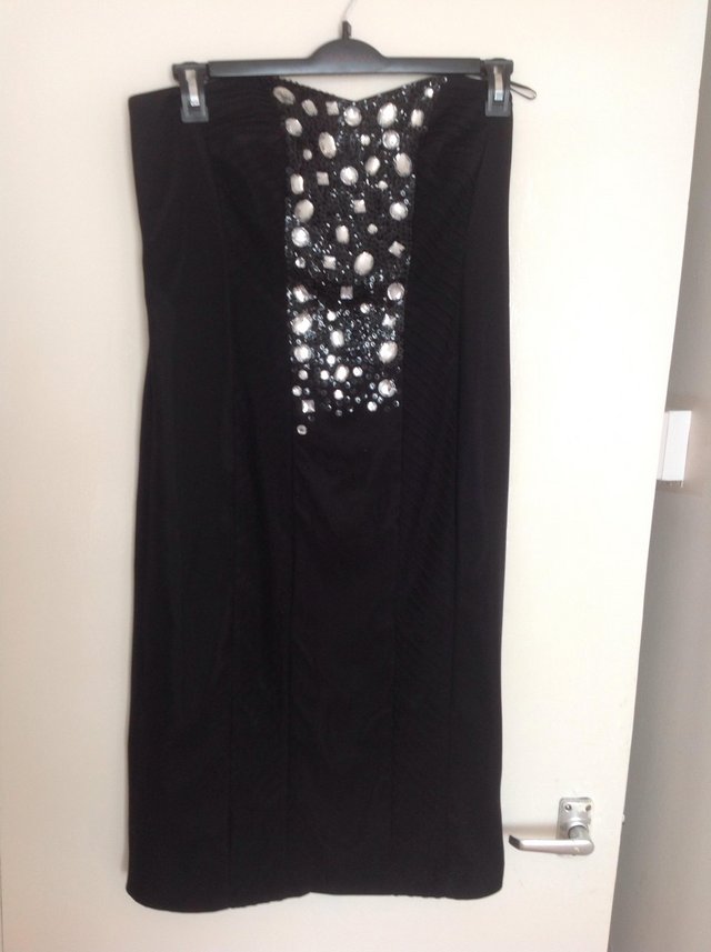 Preview of the first image of Next Strapless Dress Embellished Front Size 16 BNWT.