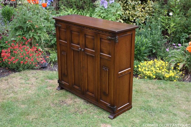 Image 2 of AN OLD CHARM LIGHT OAK DVD CD STORAGE CABINET BOOKCASE TABLE