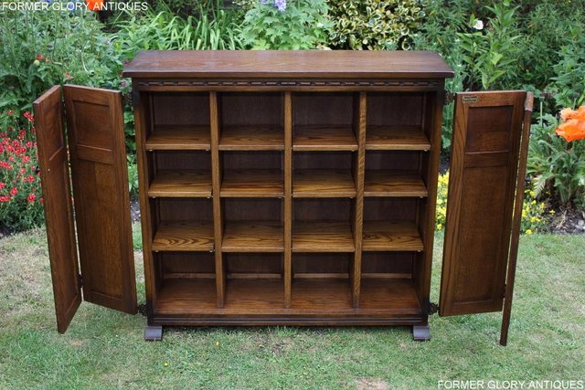 Image 10 of AN OLD CHARM LIGHT OAK DVD CD STORAGE CABINET BOOKCASE TABLE