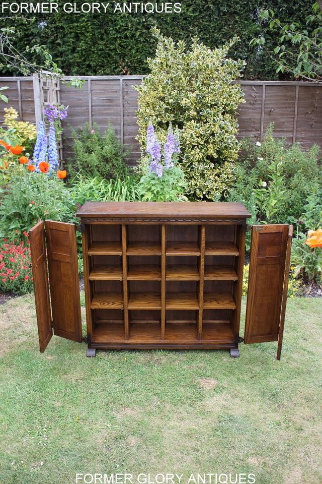 Image 19 of AN OLD CHARM LIGHT OAK DVD CD STORAGE CABINET BOOKCASE TABLE