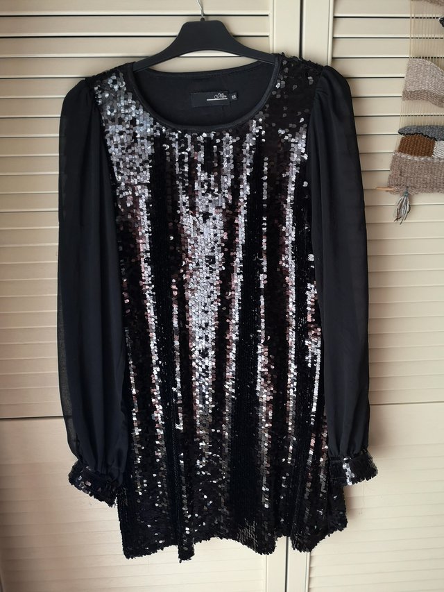 Image 3 of Size 16 black sequined dress