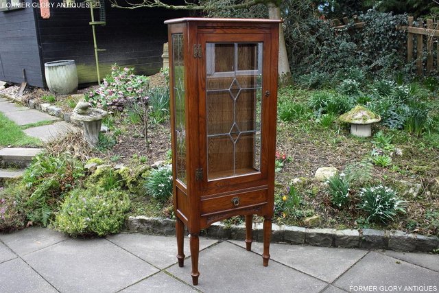 Image 2 of AN OLD CHARM MINUET LIGHT OAK CHINA DISPLAY CABINET STAND