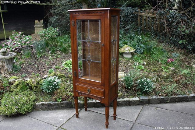 Image 3 of AN OLD CHARM MINUET LIGHT OAK CHINA DISPLAY CABINET STAND