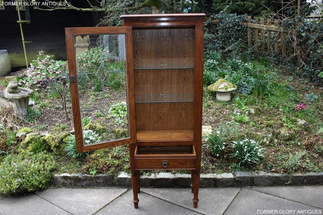 Image 4 of AN OLD CHARM MINUET LIGHT OAK CHINA DISPLAY CABINET STAND