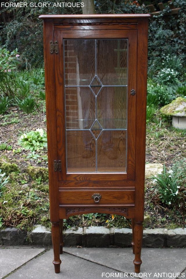 Image 9 of AN OLD CHARM MINUET LIGHT OAK CHINA DISPLAY CABINET STAND