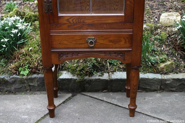 Image 10 of AN OLD CHARM MINUET LIGHT OAK CHINA DISPLAY CABINET STAND