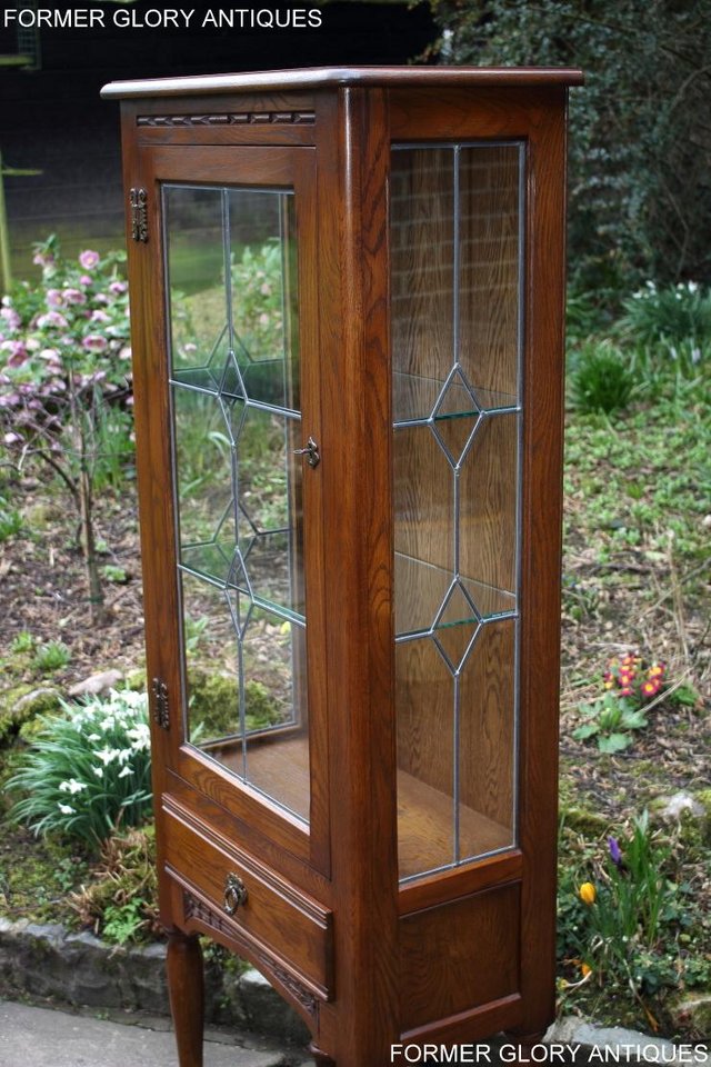 Image 12 of AN OLD CHARM MINUET LIGHT OAK CHINA DISPLAY CABINET STAND