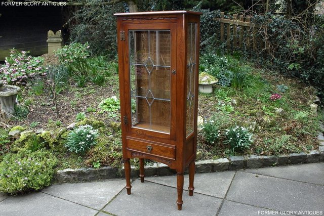 Image 13 of AN OLD CHARM MINUET LIGHT OAK CHINA DISPLAY CABINET STAND