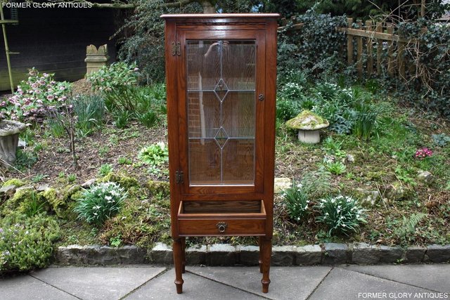 Image 15 of AN OLD CHARM MINUET LIGHT OAK CHINA DISPLAY CABINET STAND