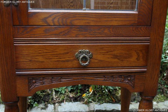 Image 16 of AN OLD CHARM MINUET LIGHT OAK CHINA DISPLAY CABINET STAND