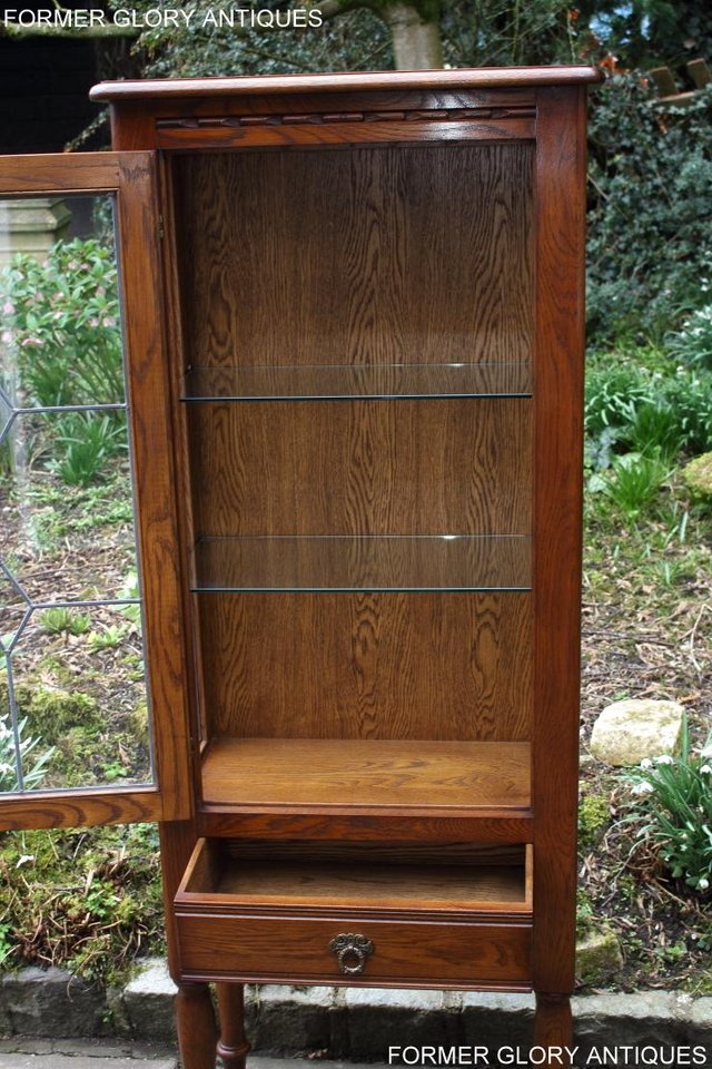 Image 18 of AN OLD CHARM MINUET LIGHT OAK CHINA DISPLAY CABINET STAND