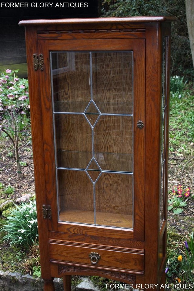 Image 19 of AN OLD CHARM MINUET LIGHT OAK CHINA DISPLAY CABINET STAND