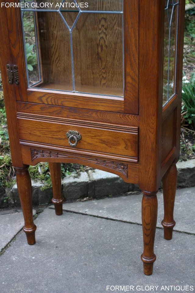 Image 20 of AN OLD CHARM MINUET LIGHT OAK CHINA DISPLAY CABINET STAND