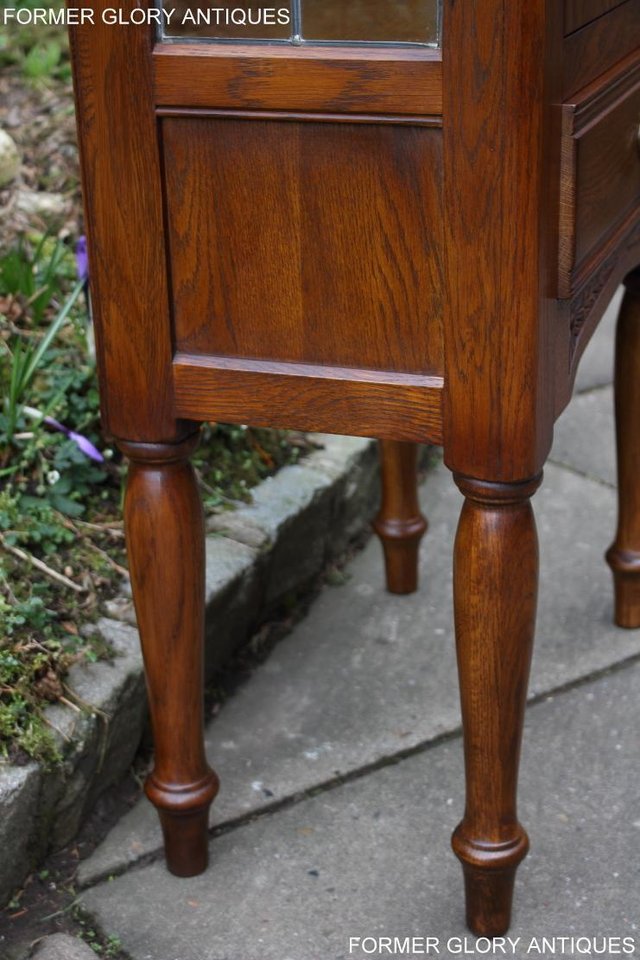 Image 25 of AN OLD CHARM MINUET LIGHT OAK CHINA DISPLAY CABINET STAND