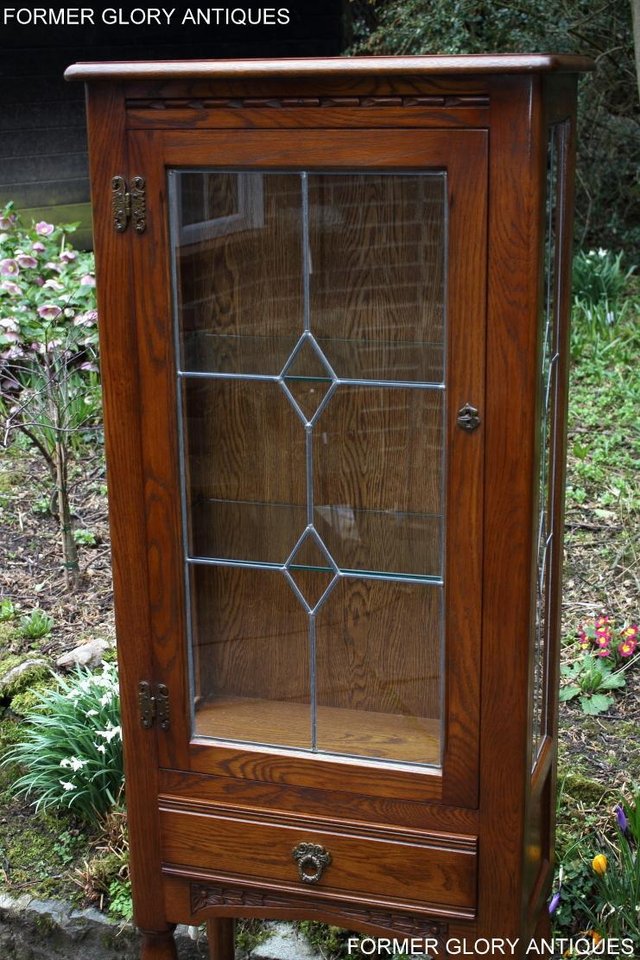 Image 26 of AN OLD CHARM MINUET LIGHT OAK CHINA DISPLAY CABINET STAND