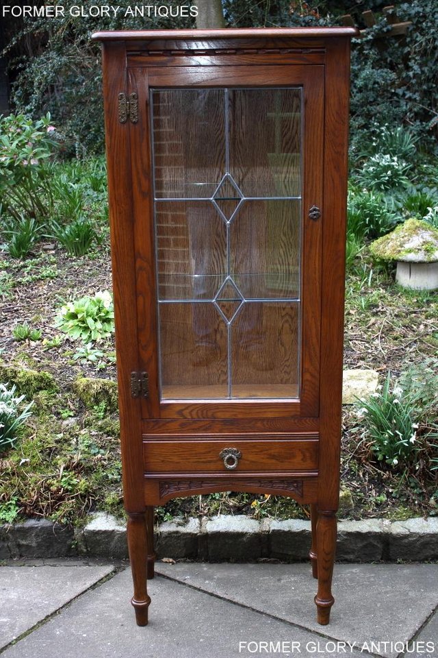 Image 27 of AN OLD CHARM MINUET LIGHT OAK CHINA DISPLAY CABINET STAND