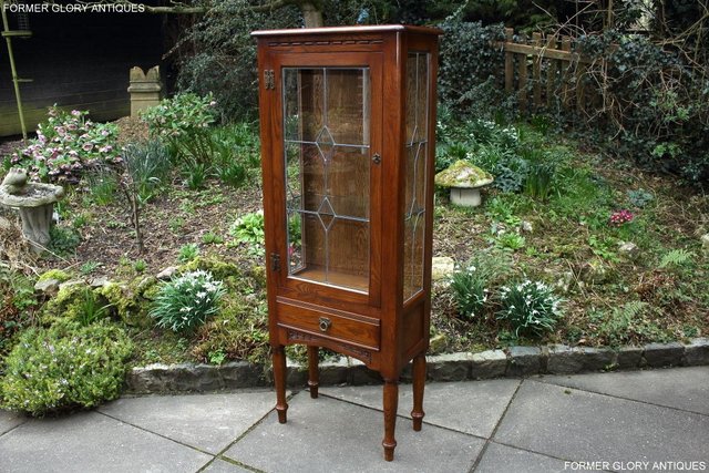 Image 29 of AN OLD CHARM MINUET LIGHT OAK CHINA DISPLAY CABINET STAND