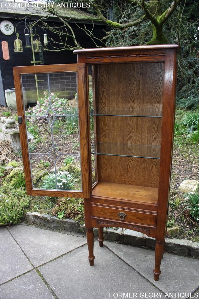 Image 33 of AN OLD CHARM MINUET LIGHT OAK CHINA DISPLAY CABINET STAND