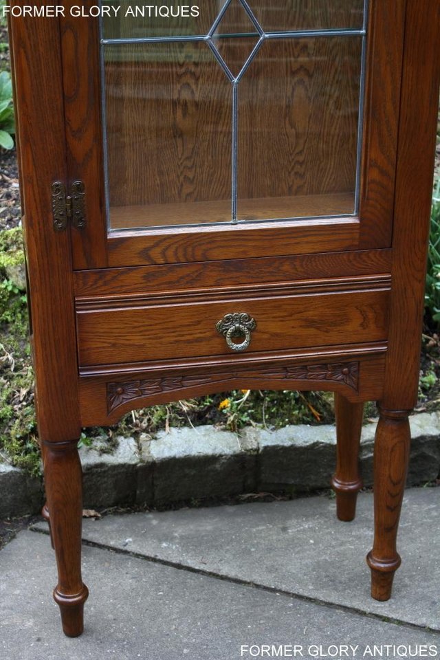 Image 39 of AN OLD CHARM MINUET LIGHT OAK CHINA DISPLAY CABINET STAND
