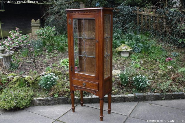 Image 45 of AN OLD CHARM MINUET LIGHT OAK CHINA DISPLAY CABINET STAND
