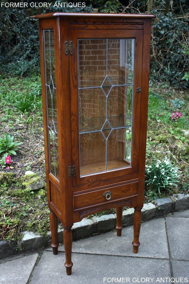 Image 49 of AN OLD CHARM MINUET LIGHT OAK CHINA DISPLAY CABINET STAND