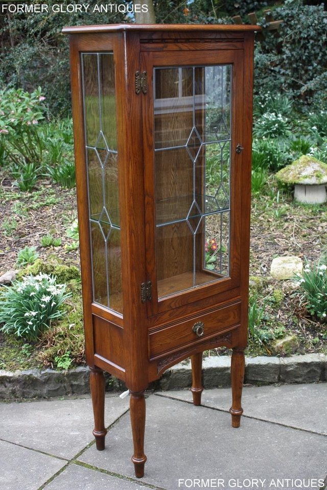 Image 50 of AN OLD CHARM MINUET LIGHT OAK CHINA DISPLAY CABINET STAND