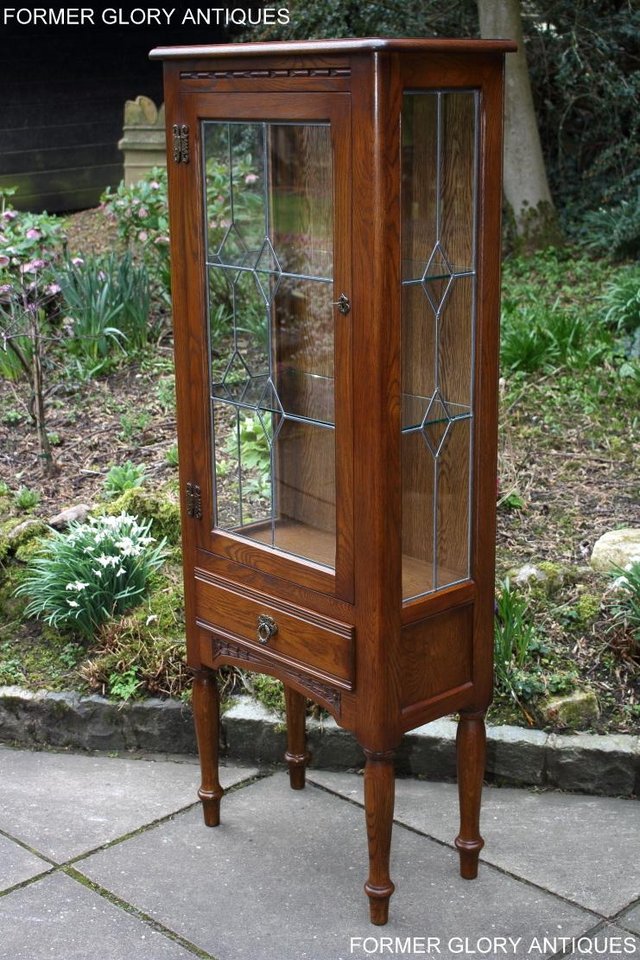 Image 56 of AN OLD CHARM MINUET LIGHT OAK CHINA DISPLAY CABINET STAND