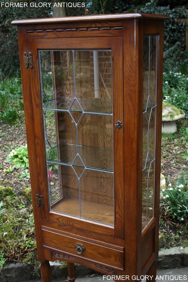 Image 60 of AN OLD CHARM MINUET LIGHT OAK CHINA DISPLAY CABINET STAND