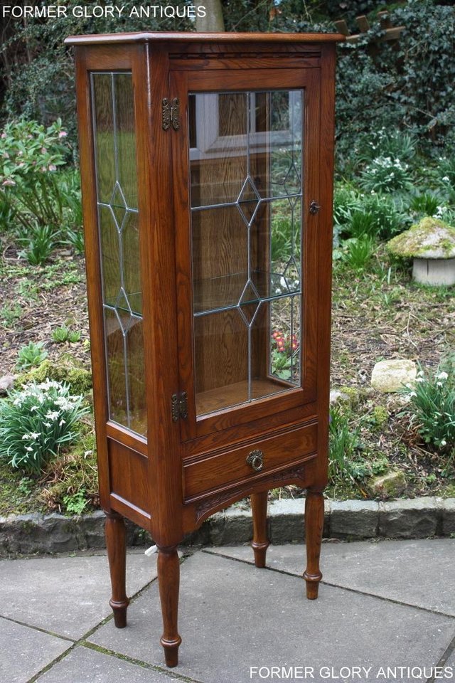 Image 68 of AN OLD CHARM MINUET LIGHT OAK CHINA DISPLAY CABINET STAND