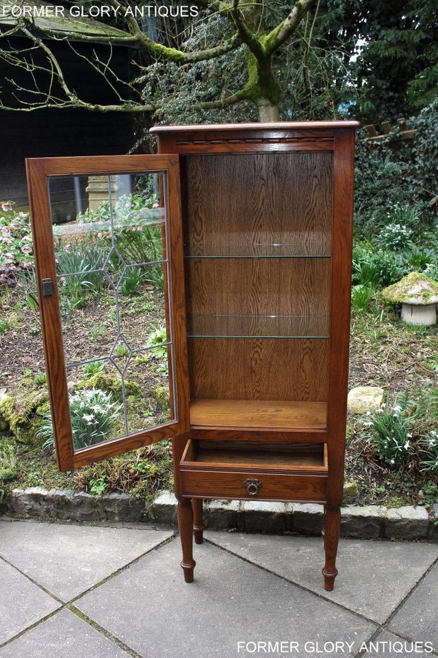 Image 72 of AN OLD CHARM MINUET LIGHT OAK CHINA DISPLAY CABINET STAND