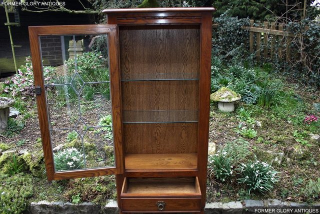 Image 82 of AN OLD CHARM MINUET LIGHT OAK CHINA DISPLAY CABINET STAND