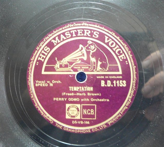 Preview of the first image of Perry Como - Surrender / Temptation 78 rpm 10" Record.