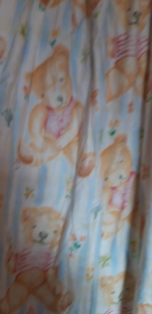 Preview of the first image of X2 Teddy Bear Curtains sizes Below.