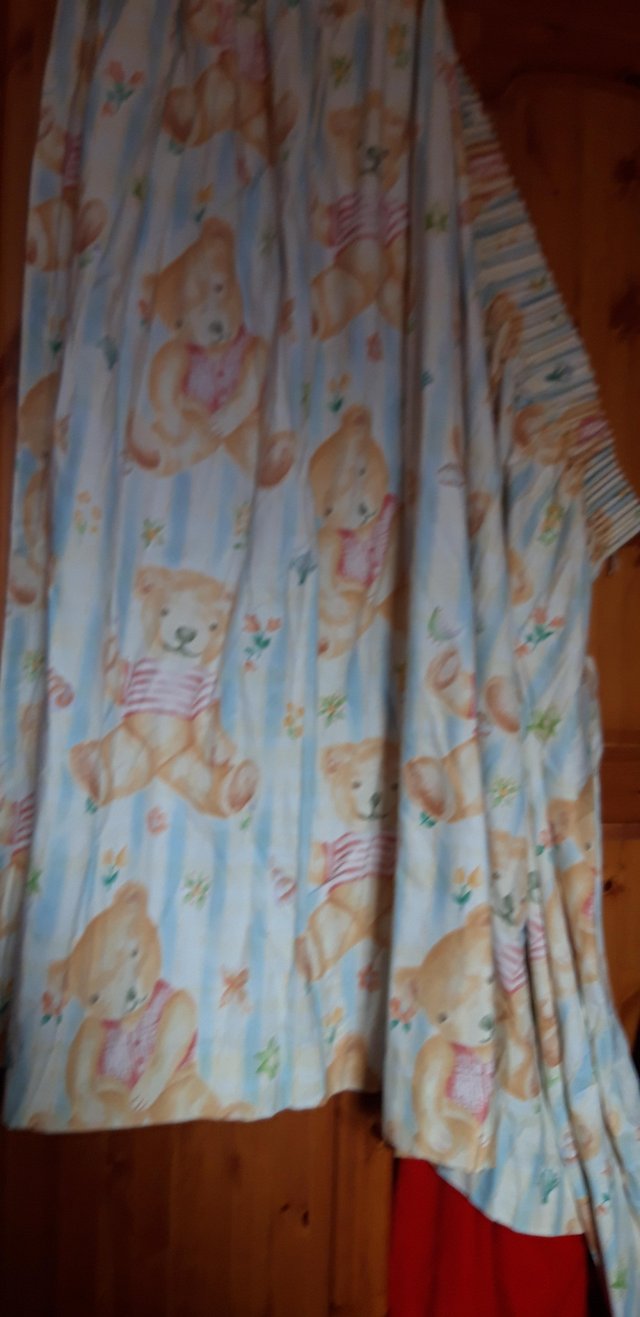 Image 2 of X2 Teddy Bear Curtains sizes Below