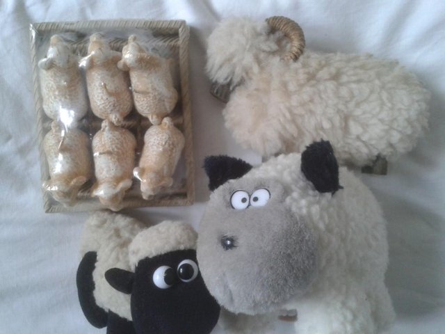 Image 2 of Toy Sheep, Lamb, candles and T Towel, new unused ex display