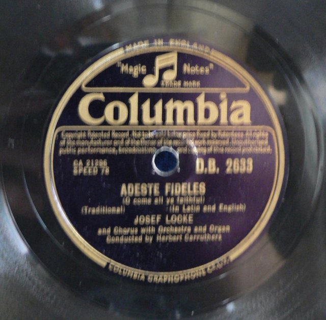 Preview of the first image of Josef Locke - Adeste Fideles/Silent Night Holy Night 78 rpm.